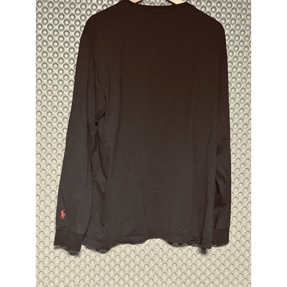 Polo Ralph Lauren Men's XL Long Sleeve Graphic Logo Tee Black Red Pristine EUC
